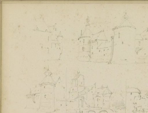 Study sheet with buildings and a city view
