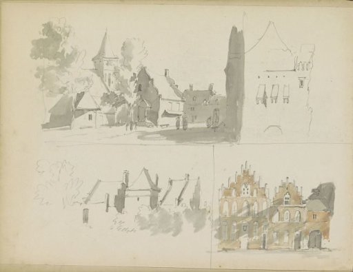 Study sheet with buildings and a city view
