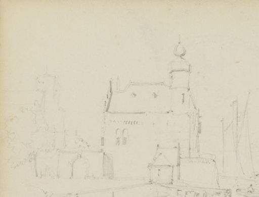 View of buildings on water