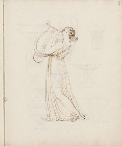 Muse playing the lyre, after the antique