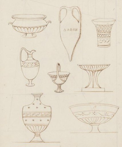 Greek vases and an urn