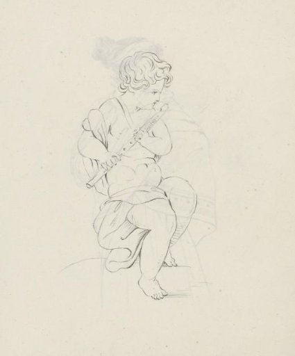 Putto playing a flute