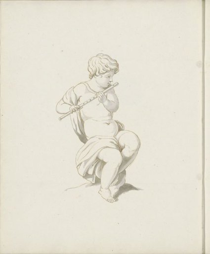 Putto playing a flute