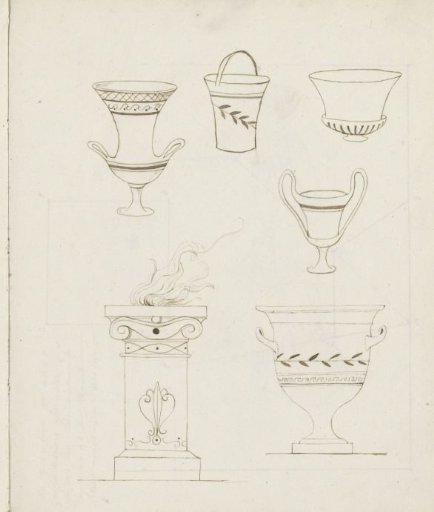 Greek vases and an altar