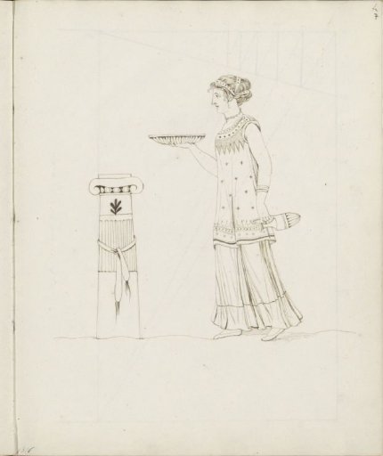 Woman making an offering, after the antique