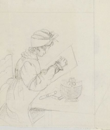 Woman Drawing at a Table