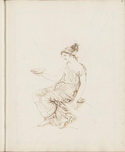 Seated woman holding a bowl, after a classical model