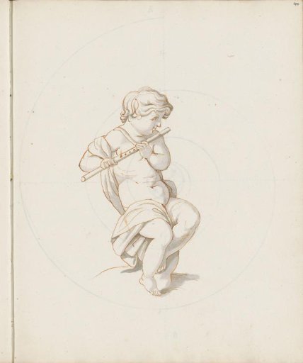 Putto playing a flute