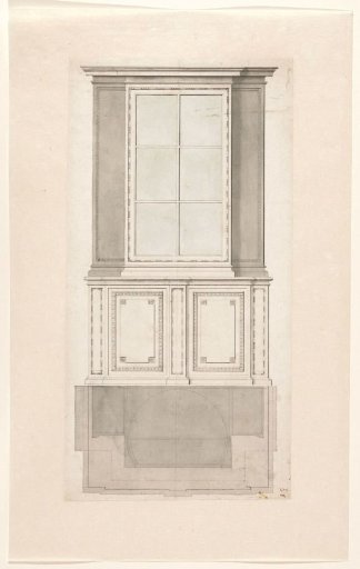 Design for a Cabinet with Glass Doors and Rotating Interior