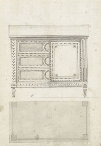 Design for a Commode, with an Alternative Version with Doors