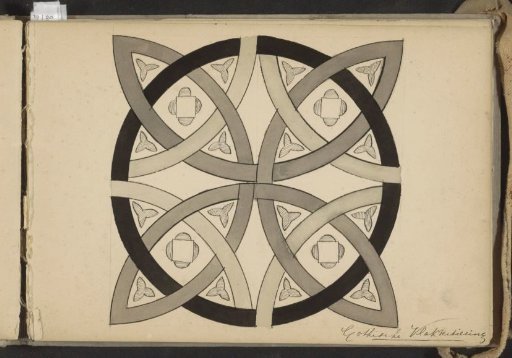 Gothic flat decoration with interlace