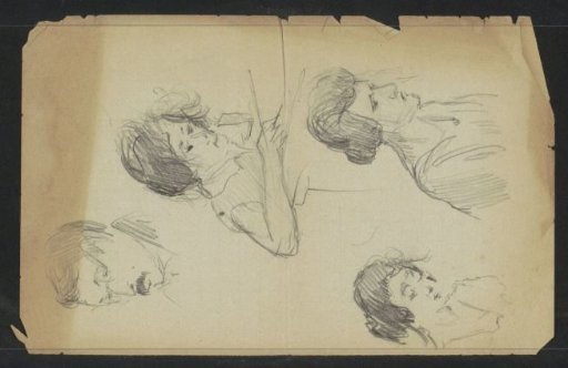 Figure studies, including a man with spectacles and a reading woman