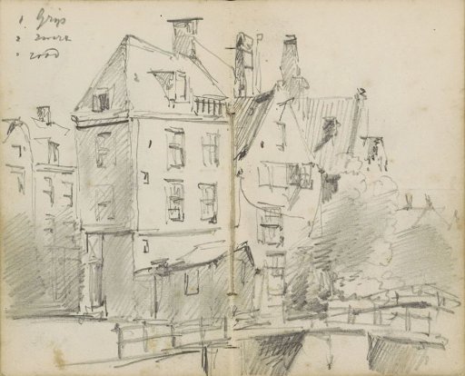 City view with a bridge over a canal