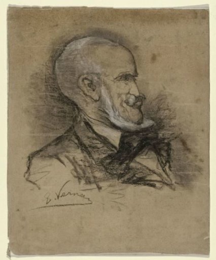 Caricature portrait of the painter Johannes Bosboom (1817-1891)