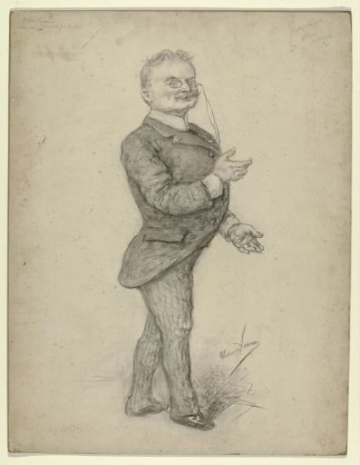 Caricature portrait of Johan Gram