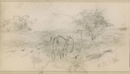 Landscape with cows and trees
