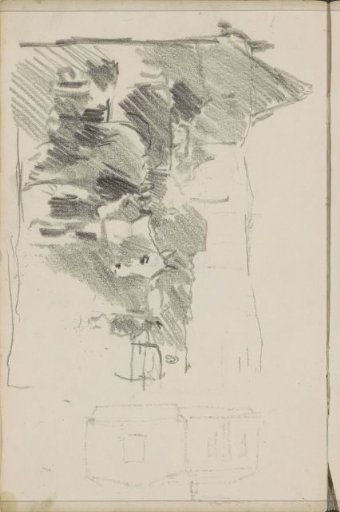 Two horses harnessed to a carriage on a street