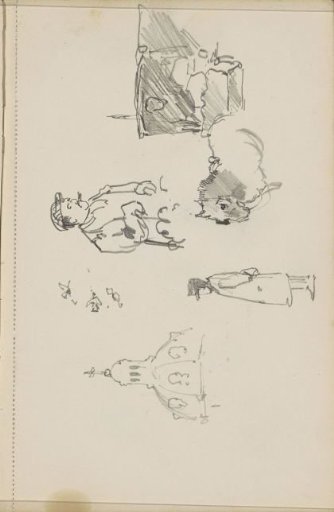 Study sheet, including a domed roof and a horse and carriage