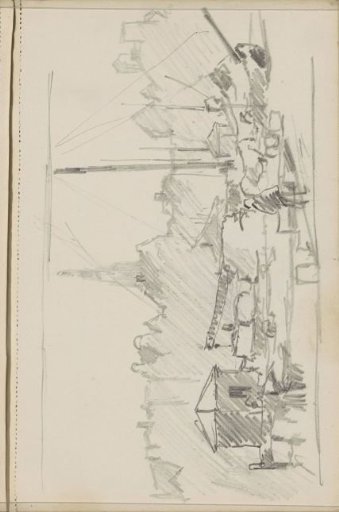 Moored ship at a canal