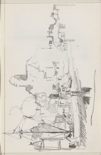 Houses and a sailing boat at the quay of a canal