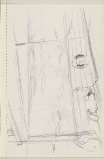 View of the sea from the deck of a sailing ship