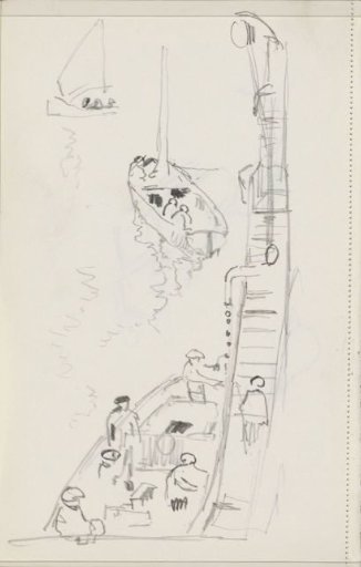Figures on the deck of a ship