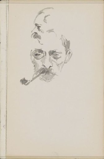 Head of a man with a pipe