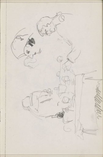 Figure seated at a set table