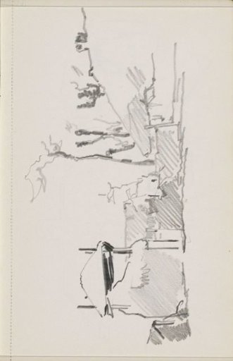 Haystack Next to a Farmhouse