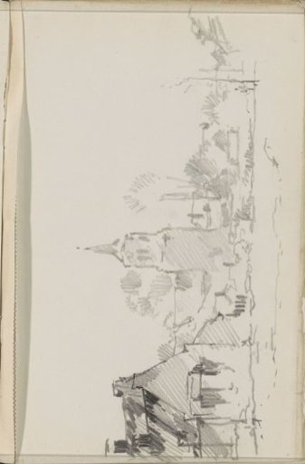 Church with a Tower in a Village