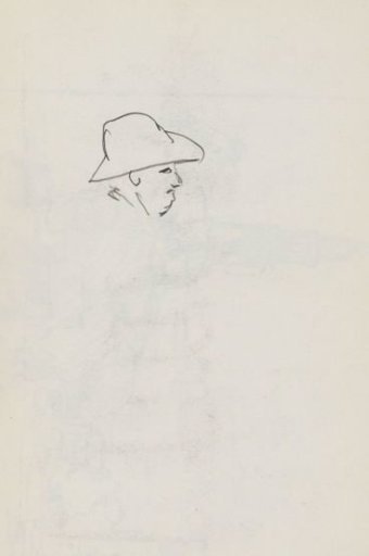 Head of a man with a hat