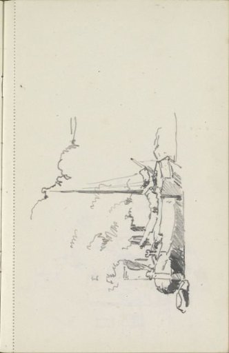 Moored sailing boat