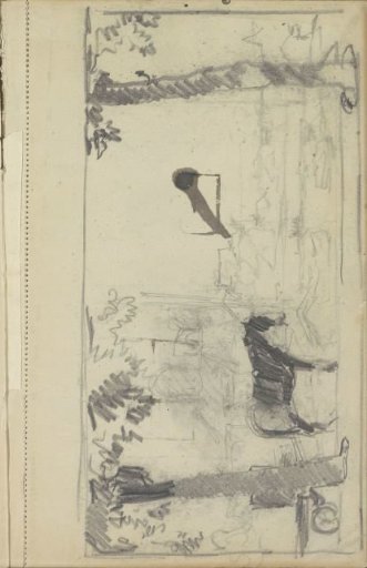 Horse harnessed to a cart on a street