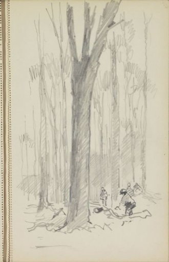 Figures in a forest