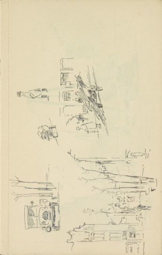 Study sheet, including a street scene