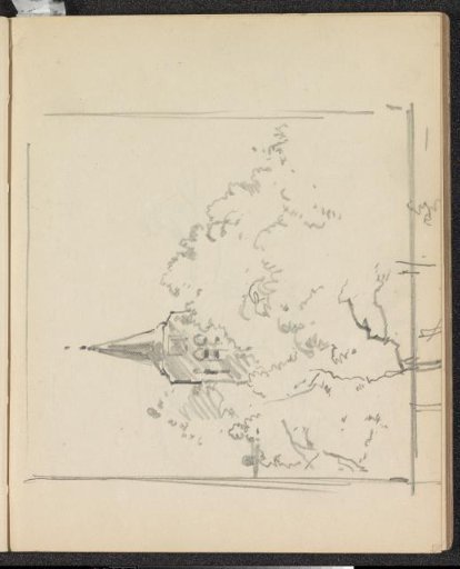 Tower spire among the trees