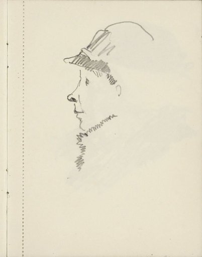 Head of a man with a cap