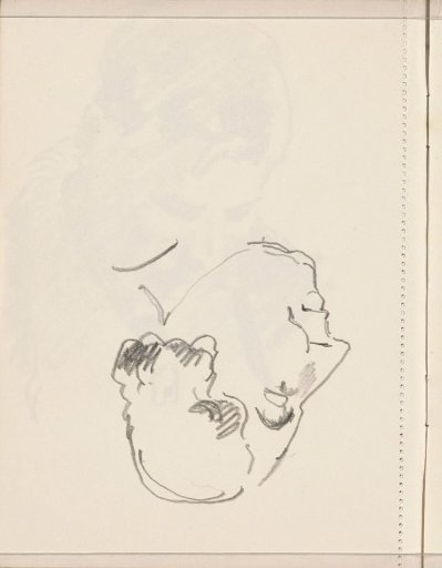 Head of a man with curly hair