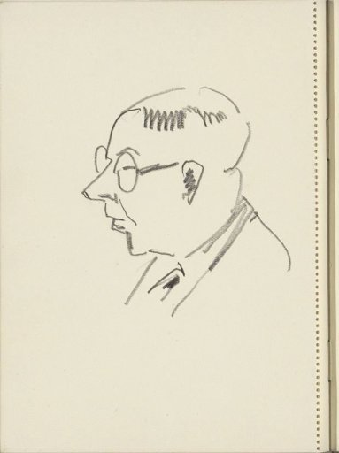 Head of a man with spectacles