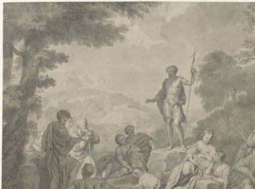 Preaching of John the Baptist, in a landscape