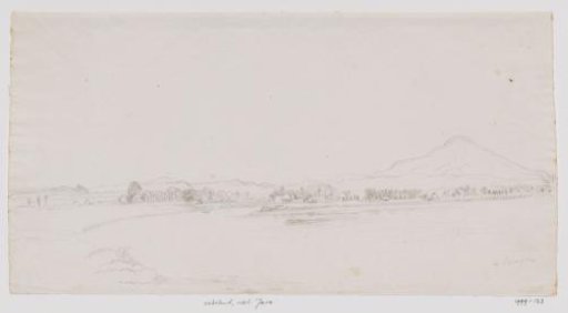 Javanese landscape with river and a village
