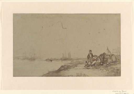 Figures in Conversation on the Bank of a Frozen River