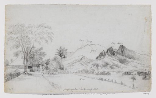 Landscape with a view of the Bondowoso pasanggrahan