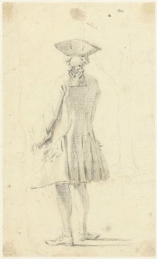 Figure study of a standing man, seen from behind