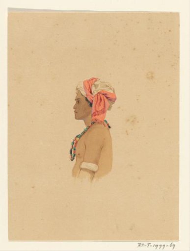 Portrait of a man from the Aru Islands, in profile