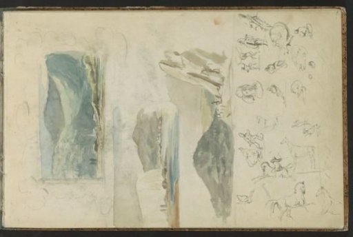 Figures, Animals, and Mountain Landscapes