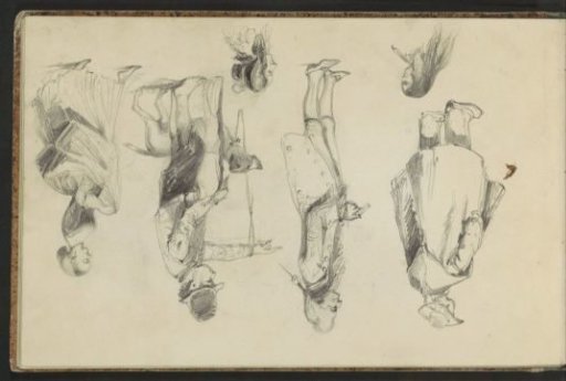 Three men and a woman, full-length