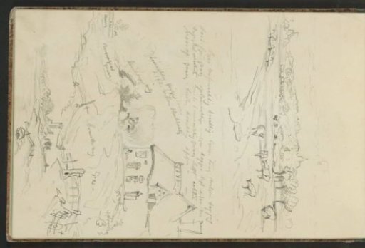 Pastoral landscapes with cows, a farm and a church tower