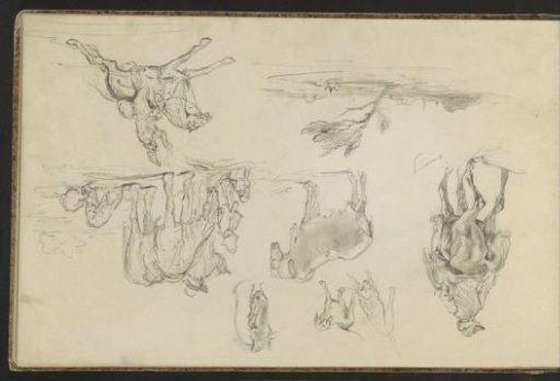 Draft Horses, a Rider, Dogs and a Landscape