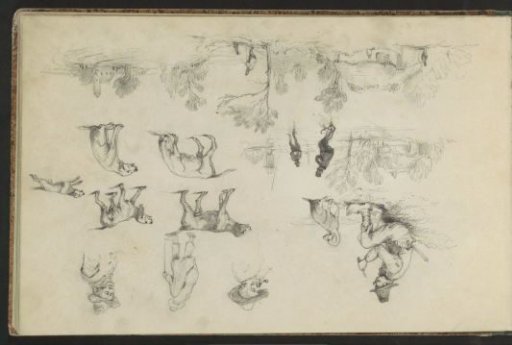 Dogs, Skating Figures on a River and Landscapes